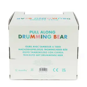 Houten trek speelgoed Rex London Drumming Bear image-3