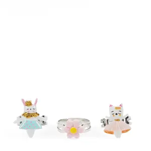 Ring Rex London Bunny, cat and flower (x3) image-1