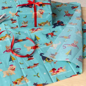 Weihnachtsdekoration Seidenpapier Rex London Festive Friends (x6) image-1