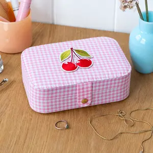 Gingham Cherry Jewellery Box Rex London image-1