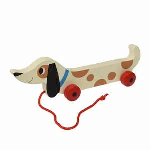 Children's wooden pull-along games Rex London Charlie The Sausage Dog image-1