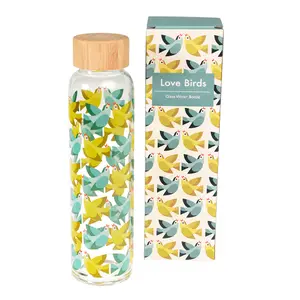 Glass bottle for children Rex London Love Birds image-0