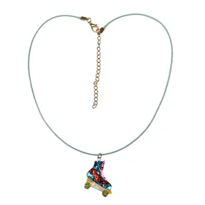 Glitter necklace roller skate child Rex London image-1