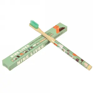 Cepillo de dientes de bambú para niños Rex London Nine Lives image-1