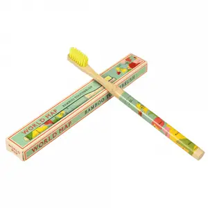 Cepillo de dientes de bambú para niños Rex London World Map image-1