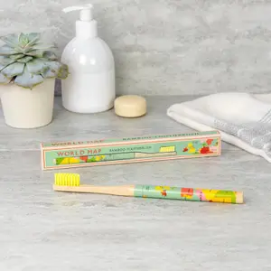 Cepillo de dientes de bambú para niños Rex London World Map image-3