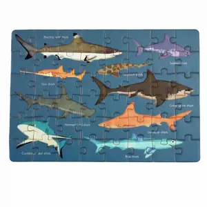 Tændstikæske-puslespil med 48 brikker til børn Rex London Sharks image-1