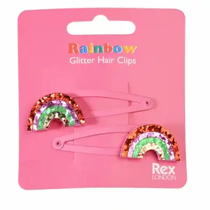 Haarklammern Glitzer Regenbogen Rex London (x2) image-2