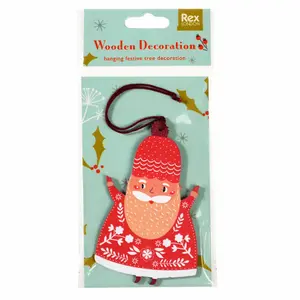 Wooden Santa Claus decoration Rex London image-2