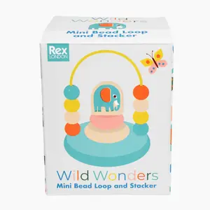 Jeux d'éveil mini boucle de perles et jouet empilable bébé Rex London Wild Wonders image-3