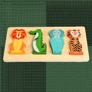 Children's wooden puzzle Rex London Colourful Creatures image-2