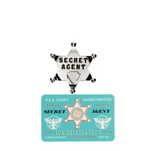 Badge et carte d'identité en métal Rex London image-1