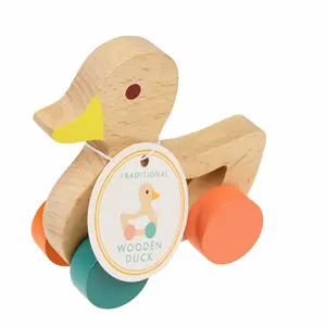 Canard à pousser en bois bébé Rex London Canard image-0