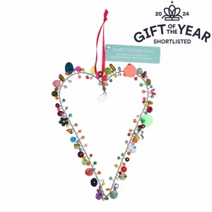 Décoration murale en forme coeur multi perles Rex London image-0