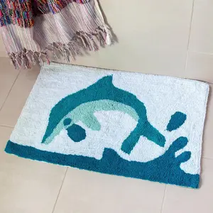 Tapis de bain en coton tufté Rex London Dauphin image-1