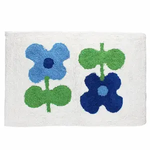 Tapis de bain en coton tufté Rex London Fleurs image-0