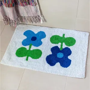 Tapis de bain en coton tufté Rex London Fleurs image-1