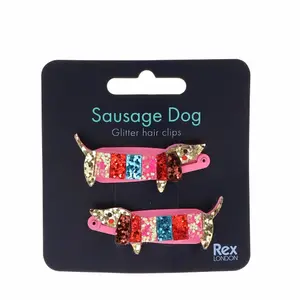 Γραβάτα μαλλιών με γκλίτερ Rex London Sausage Dog (x2) image-1
