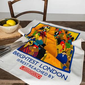 Viskestykke i bomuld Rex London TfL Vintage Poster Brightest London image-2