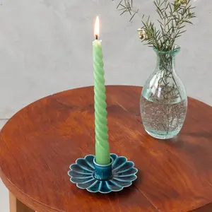 Enamel flower flat candle holder Rex London image-3