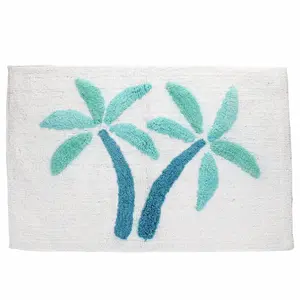Tapis de bain en coton tufté Rex London Palmiers image-1