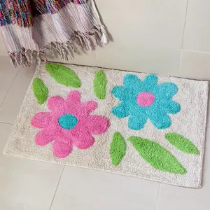 Tapis de bain en coton tufté Rex London Fleurs image-1