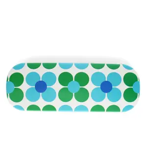 Blue and green daisy glasses case Rex London image-1