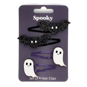 Spooky glitter hair clips Rex London (x4) image-0