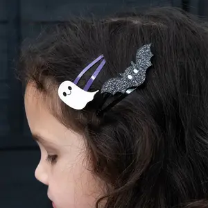 Spooky glitter hair clips Rex London (x4) image-1
