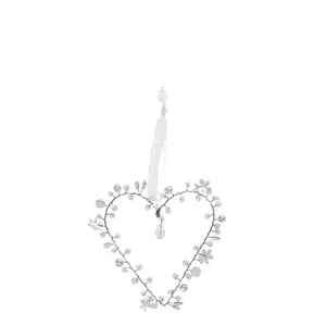 Objet décoratif coeur en perles faite à la main Rex London image-0