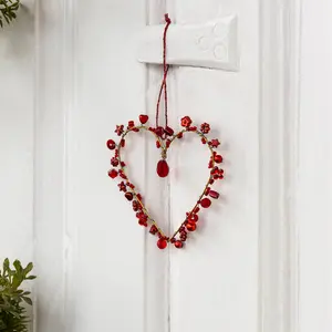 Objet décoratif coeur en perles faite à la main Rex London image-1