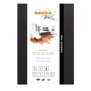Blok notatnikowy A5+ 50 kartek gładki biały papier w układzie Rhodia Touch Marker image-1
