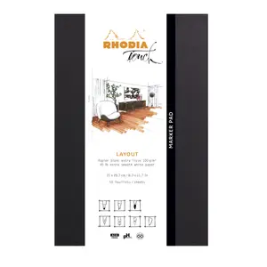 Blocco note incollato A4+ 50f tinta unita carta bianca layout Rhodia Touch Marker image-1