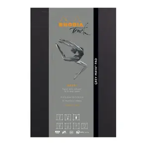 Touch Pad bloc agrafé A4+ 50f réglure cross'n'dot papier Rhodia grey Maya image-2