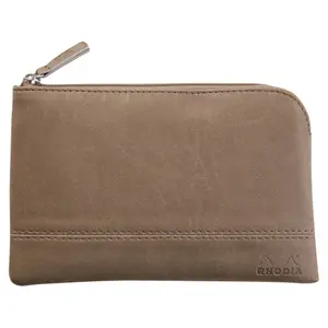 Zip-up pouch in Italian imitation leather Rhodia image-0