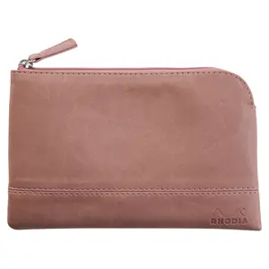 Zip-up pouch in Italian imitation leather Rhodia image-0