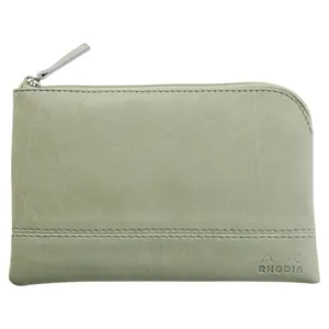 Zip-up pouch in Italian imitation leather Rhodia image-0