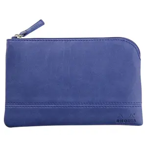Zip-up pouch in Italian imitation leather Rhodia image-0