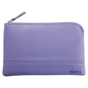 Zip-up pouch in Italian imitation leather Rhodia image-0