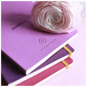 Cuaderno de papel marfil con esquinas microperforadas y goma elástica Rhodia Perpetual image-4