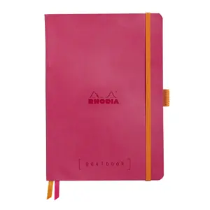 Softcover notebook 240 pages A5 small squares with ivory paper Rhodia goalbook Framboise image-0