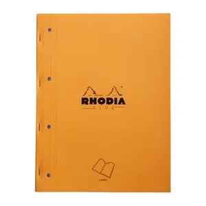 A4+ hæftet blok med 80 linjerede mikroperforerede ark og 4 huller Rhodia Side image-0