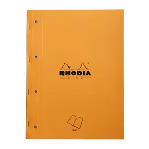 A4+ hæftet bloknot med 80 ark i mikroperforeret Seyès og 4 huller Rhodia Side image-0