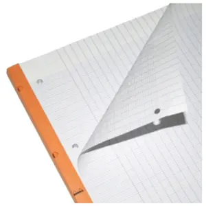 A4+ hæftet bloknot med 80 ark i mikroperforeret Seyès og 4 huller Rhodia Side image-3