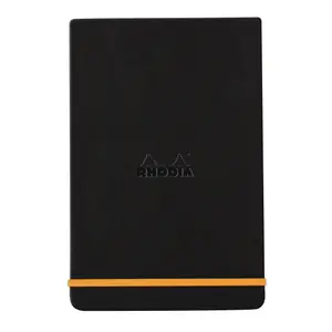 Hardcover notepad with lined ivory paper, 192 micro-perforated pages, elastic closure. Rhodia image-0