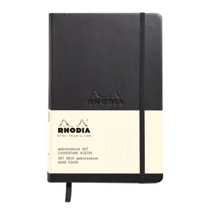 Bloc de notas A5 192 páginas papel dot marfil con cierre elástico Rhodia image-1