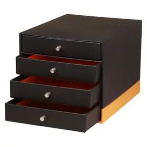 Opbergdoos met 4 lades van Italiaans kunstleer Rhodia Rhodia image-1