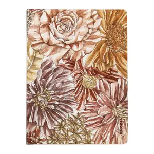 A5 Notizbuch mit versteckter Vollbindung, liniert, 120 Seiten, Softtouch-Cover mit Blumenmuster Rhodia orange Botanique image-0