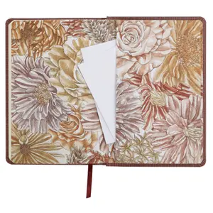 Hardcover A5 lined notebook met kunstlederen kaft in Amarante patroon, 192 pagina's ivoor papier Rhodia Botanique image-2