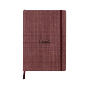 Elastyczny notes A5 w linie, 160 stron papieru ekranowego, okładka z imitacji skóry, wzór Amarant. Rhodia Botanique image-0